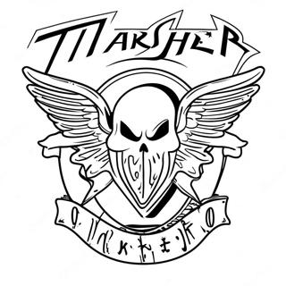 Farglaggningssida Med Thrasher Skateboardlogotyp 39297-32630