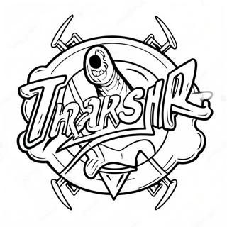 Farglaggningssida Med Thrasher Skateboardlogotyp 39297-32631