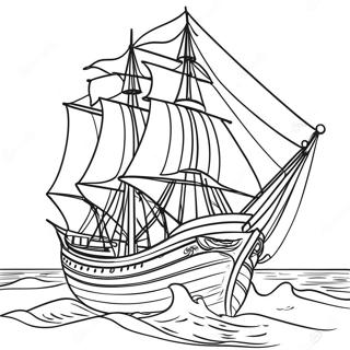 Mayflower Med Segel Malarbild 39498-32786