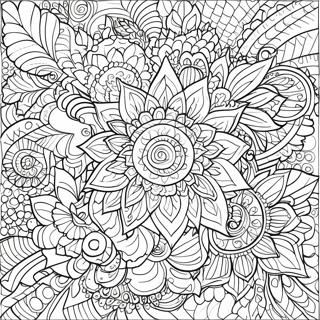 Svar Blomster Mandala Malarbild 39717-32955