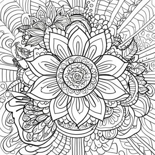 Svar Blomster Mandala Malarbild 39717-32956