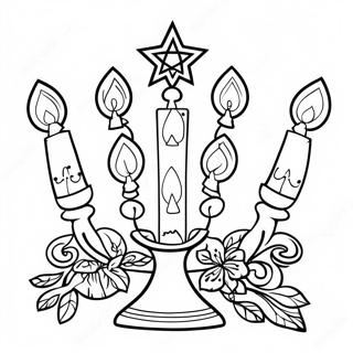 Dekorativ Hanukkah Menorah Malarbild 39998-33181