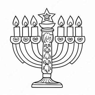 Dekorativ Hanukkah Menorah Malarbild 39998-33183