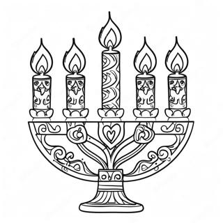 Dekorativ Hanukkah Menorah Malarbild 39998-33184