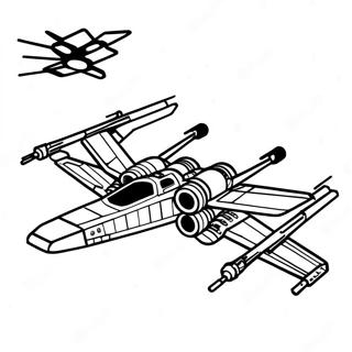 X Wing Starfighter I Flygning Malarbild 40048-33214