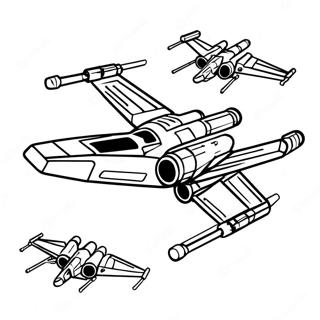 X Wing Starfighter I Flygning Malarbild 40048-33216