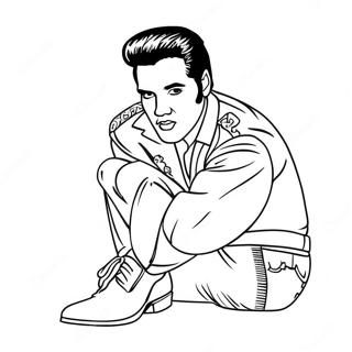 Elvis I Bla Mockaskor Malarbild 4011-3245