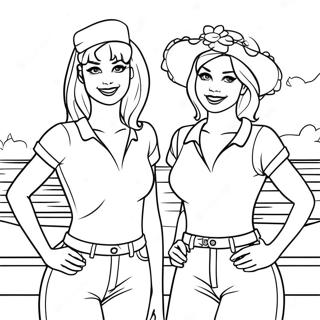 Farglaggning Av Betty Och Veronica I Sommarklader 40408-33505