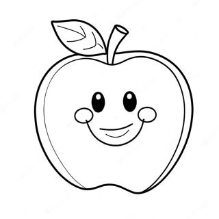 Glad Apple Med Ett Leende Malarbild 40679-33698