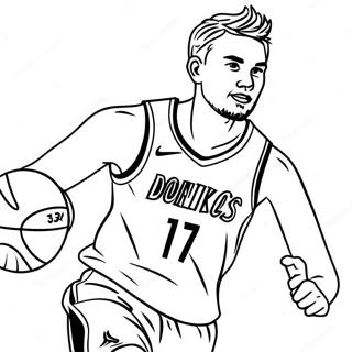 Luka Doncic Dribblar Basket Malarbild 40969-34038