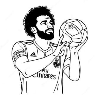 Mo Salah Dribblar Bollen Farglaggningssida 41189-34214