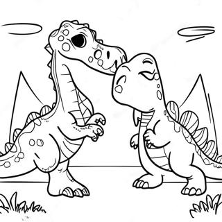 Spinosaurus Vs T Rex Episk Strid Malarbild 41649-34558