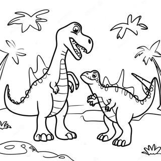 Spinosaurus Vs T Rex Episk Strid Malarbild 41649-34560