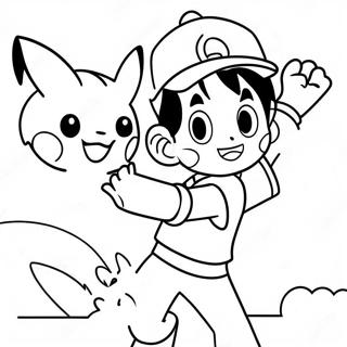 Ash Ketchum Fangar Pikachu Malarbild 41720-34612