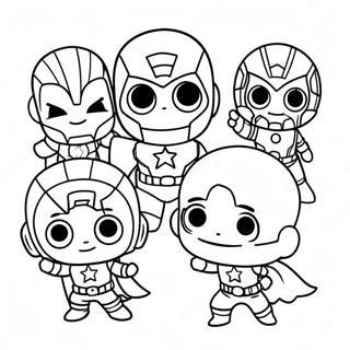 Söta Chibi Avengers Målarbilder