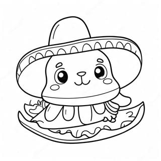 Rolig Taco Katt Med Sombrero Malarbild 43042-35838