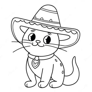 Rolig Taco Katt Med Sombrero Malarbild 43042-35840