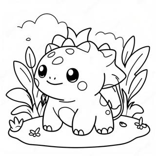 Sot Bulbasaur I En Tradgard Malarbild 4361-3517