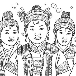 Hmong Festivalfirande Farglaggningssida 44403-36921