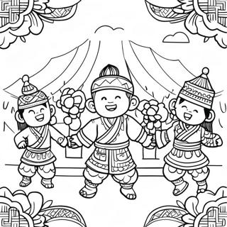 Hmong Festivalfirande Farglaggningssida 44403-36922