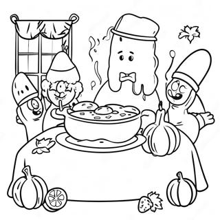 Spongebob Thanksgiving Festmalarbild 44892-37307