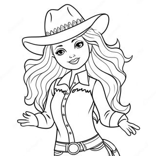 Cowgirl Barbie Målarbilder