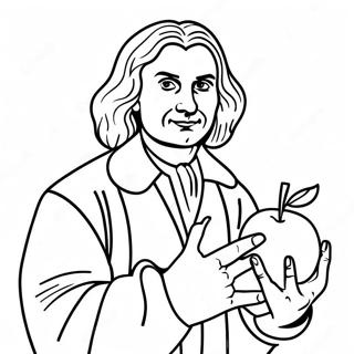 Farglaggningssida Med Isaac Newton Och Apple 45864-38083