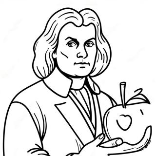 Farglaggningssida Med Isaac Newton Och Apple 45864-38221