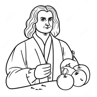 Farglaggningssida Med Isaac Newton Och Apple 45864-38222