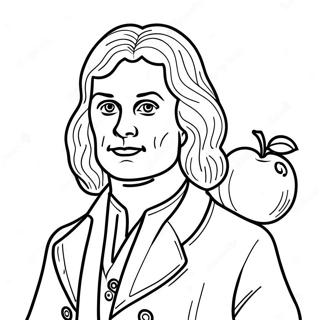 Farglaggningssida Med Isaac Newton Och Apple 45864-38224