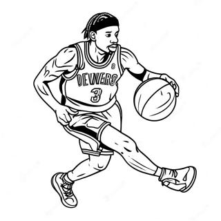 Allen Iverson Dribbling Malarbild 45984-38308