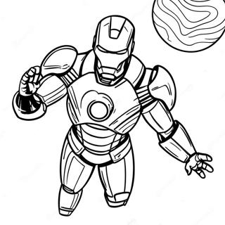 Iron Man I Rymden Malarbild 46024-38342