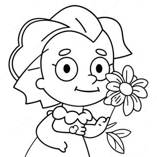 Farglaggningssida Med Maggie Simpson Och En Blomma 46084-38390