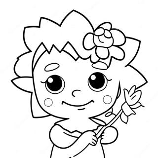 Farglaggningssida Med Maggie Simpson Och En Blomma 46084-38391