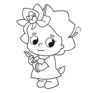 Farglaggningssida Med Maggie Simpson Och En Blomma 46084-38392