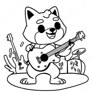 Farglaggningssida For Aggretsuko I Ett Rockband 47094-39190