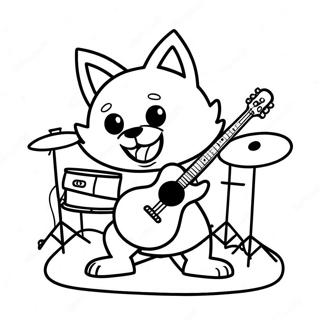 Farglaggningssida For Aggretsuko I Ett Rockband 47094-39191