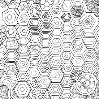 Geometriska Hexagonformer Farglaggningssida 48655-40426