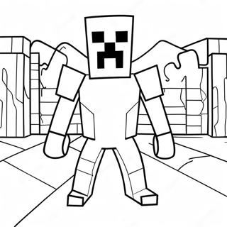 Skrammande Minecraft Enhet 303 Farglaggningssida 48705-40468