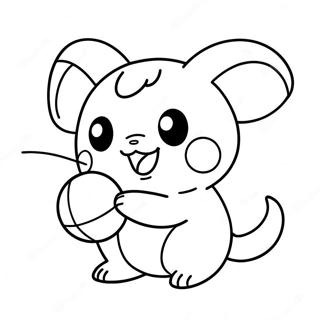 Sot Raichu Som Leker Med Boll Malarbild 4872-3917