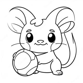 Sot Raichu Som Leker Med Boll Malarbild 4872-3920