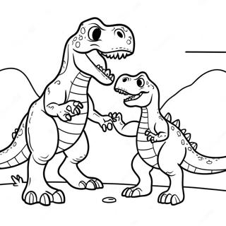 Giganotosaurus Vs T Rex Episk Strid Farglaggningssida 48834-40567