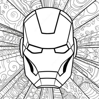 Detaljerad Iron Man Mask Malarbild 48925-40642