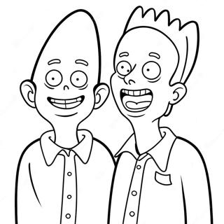 Beavis Och Butthead I Tokiga Kostymer Malarbild 48995-40697