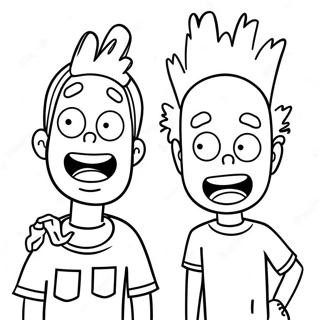 Beavis Och Butthead I Tokiga Kostymer Malarbild 48995-40698