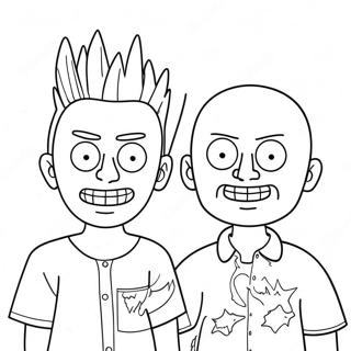 Beavis Och Butthead I Tokiga Kostymer Malarbild 48995-40699