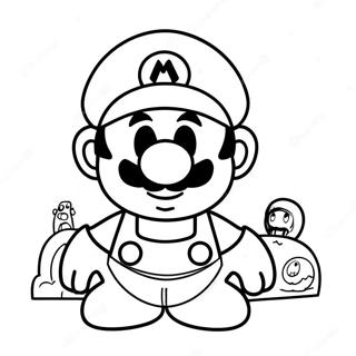 Imposter Mario Among Us Malarbild 49105-40786