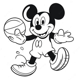 Mickey Mouse Dunkar En Basketboll Malarbild 49355-40990