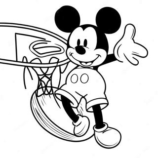 Mickey Mouse Dunkar En Basketboll Malarbild 49355-40991