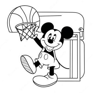 Mickey Mouse Dunkar En Basketboll Malarbild 49355-40992